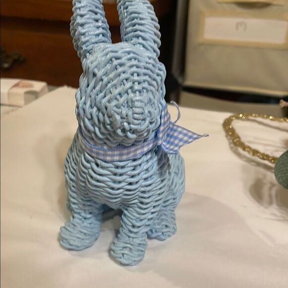 Easter Holiday Wreath, with Blue Bunny and Sign. - Picture 6 of 10